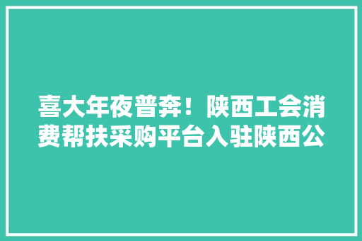 喜大年夜普奔！陕西工会消费帮扶采购平台入驻陕西公共采购电子商城