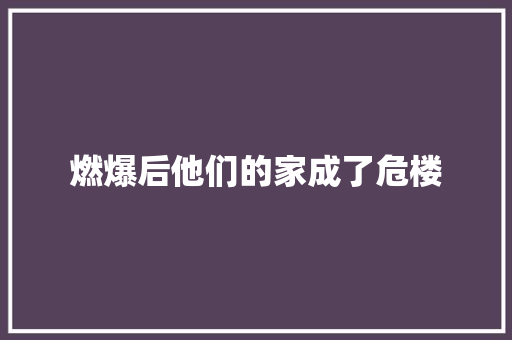 燃爆后他们的家成了危楼