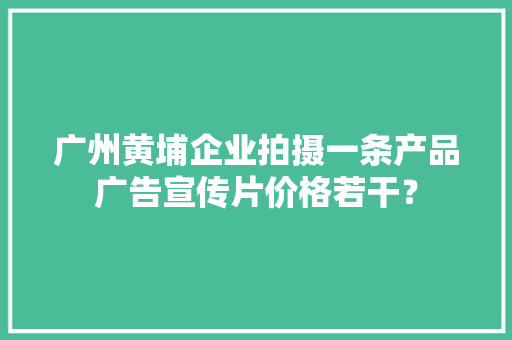 广州黄埔企业拍摄一条产品广告宣传片价格若干？ 广州黄埔企业拍摄一条产品广告宣传片价格若干？ 互联通信