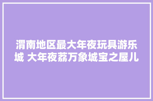 渭南地区最大年夜玩具游乐城 大年夜荔万象城宝之屋儿童玩具游乐城