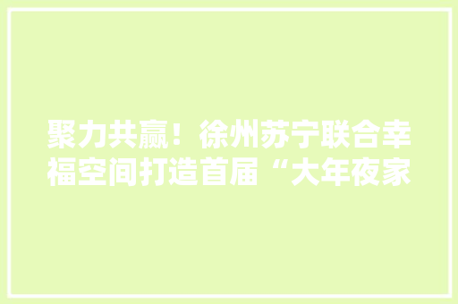 聚力共赢！徐州苏宁联合幸福空间打造首届“大年夜家居产品发卖会”