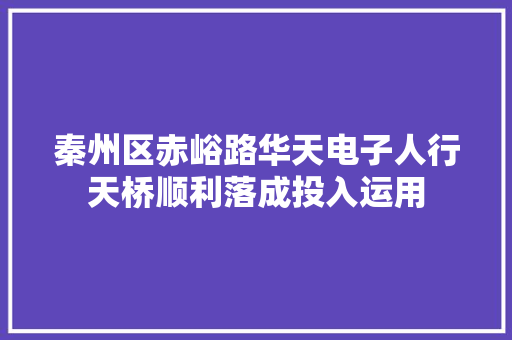 秦州区赤峪路华天电子人行天桥顺利落成投入运用
