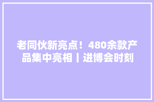 老同伙新亮点！480余款产品集中亮相丨进博会时刻