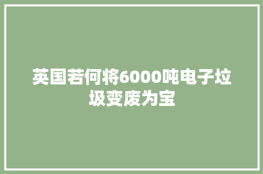 英国若何将6000吨电子垃圾变废为宝 英国若何将6000吨电子垃圾变废为宝 智能科技