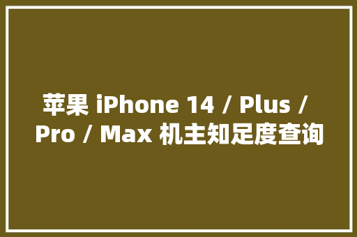苹果 iPhone 14 / Plus / Pro / Max 机主知足度查询访问