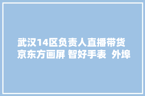 武汉14区负责人直播带货  京东方画屏 智好手表  外埠网友惊羡新武汉造