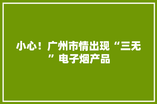 小心！广州市情出现“三无”电子烟产品
