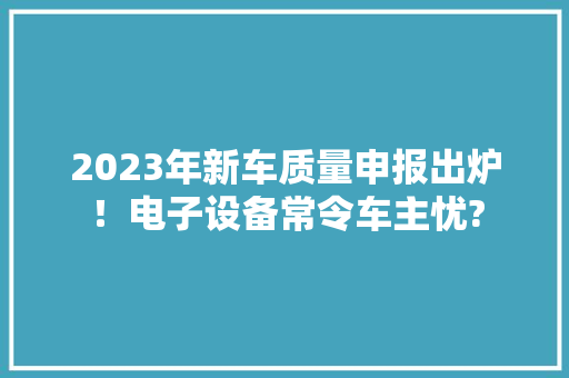 2023年新车质量申报出炉！电子设备常令车主忧?
