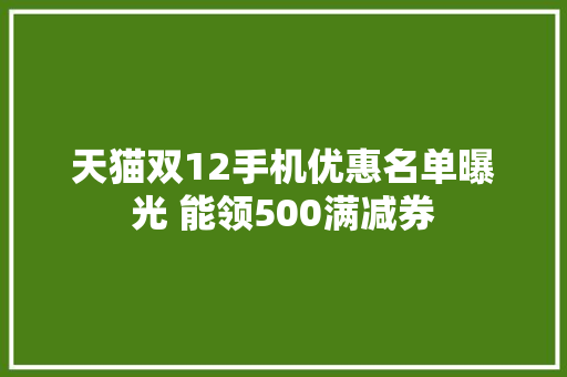 天猫双12手机优惠名单曝光 能领500满减券