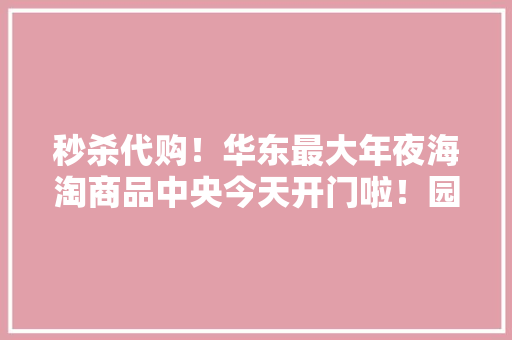 秒杀代购！华东最大年夜海淘商品中央今天开门啦！园区人在家门口买买买的好去处又多一个！