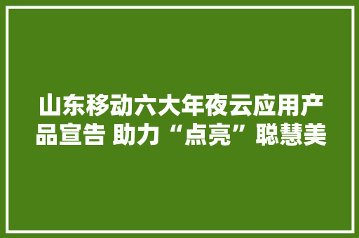 山东移动六大年夜云应用产品宣告 助力“点亮”聪慧美好生活 山东移动六大年夜云应用产品宣告 助力“点亮”聪慧美好生活 互联通信