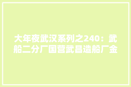 大年夜武汉系列之240：武船二分厂国营武昌造船厂金属制造分厂