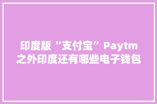 印度版“支付宝”Paytm之外印度还有哪些电子钱包？