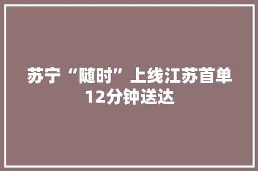 苏宁“随时”上线江苏首单12分钟送达