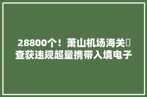 28800个！萧山机场海关​查获违规超量携带入境电子烟弹