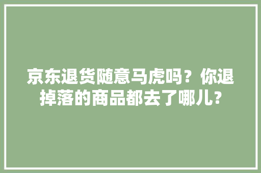 京东退货随意马虎吗？你退掉落的商品都去了哪儿？