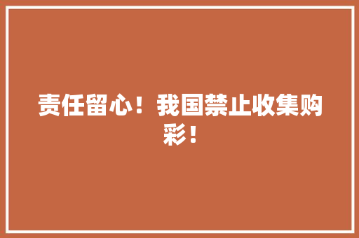责任留心！我国禁止收集购彩！ 责任留心！我国禁止收集购彩！ 智能家居