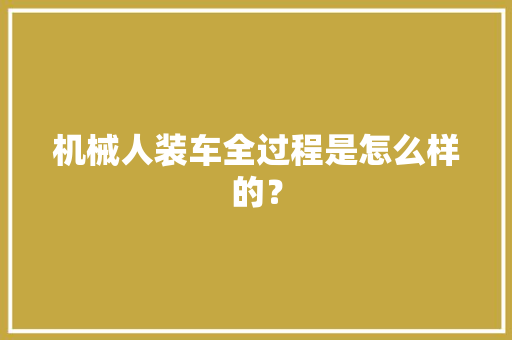 机械人装车全过程是怎么样的？