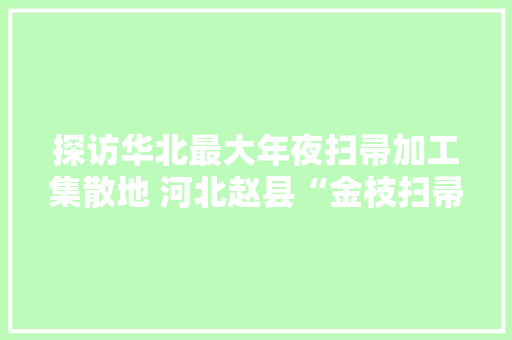 探访华北最大年夜扫帚加工集散地 河北赵县“金枝扫帚”俏销