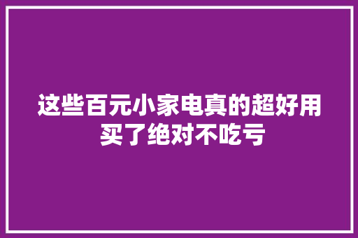 这些百元小家电真的超好用 买了绝对不吃亏 这些百元小家电真的超好用 买了绝对不吃亏 互联通信