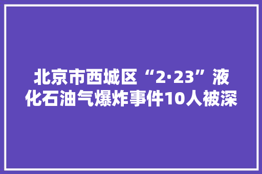 北京市西城区“2·23”液化石油气爆炸事件10人被深究刑事责任