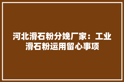 河北滑石粉分娩厂家：工业滑石粉运用留心事项