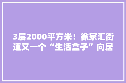 3层2000平方米！徐家汇街道又一个“生活盒子”向居平易近开放