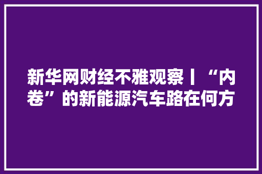新华网财经不雅观察丨“内卷”的新能源汽车路在何方