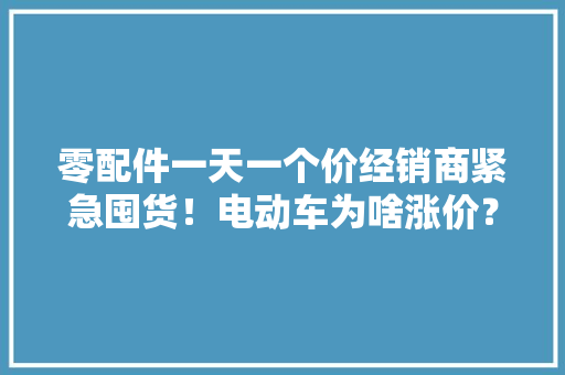 零配件一天一个价经销商紧急囤货！电动车为啥涨价？