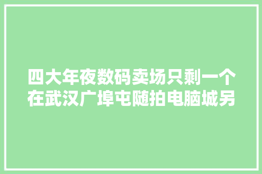 四大年夜数码卖场只剩一个在武汉广埠屯随拍电脑城另类的菜市场 四大年夜数码卖场只剩一个在武汉广埠屯随拍电脑城另类的菜市场 互联通信