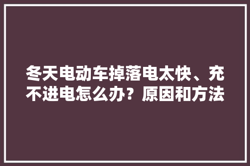 冬天电动车掉落电太快、充不进电怎么办？原因和方法告诉你很实用