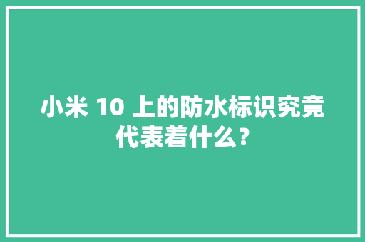 小米 10 上的防水标识究竟代表着什么？ 小米 10 上的防水标识究竟代表着什么？ 智能家居