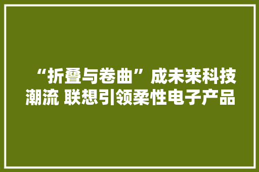 “折叠与卷曲”成未来科技潮流 联想引领柔性电子产品技能