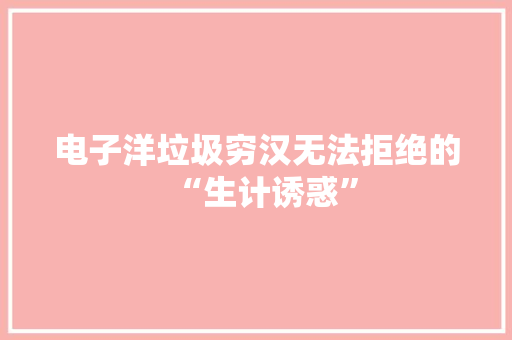 电子洋垃圾穷汉无法拒绝的“生计诱惑” 电子洋垃圾穷汉无法拒绝的“生计诱惑” 人工智能