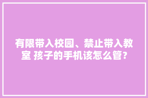 有限带入校园、禁止带入教室 孩子的手机该怎么管？