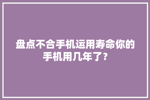 盘点不合手机运用寿命你的手机用几年了？