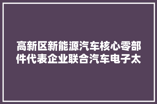 高新区新能源汽车核心零部件代表企业联合汽车电子太仓公司产品交付量再立异高 高新区新能源汽车核心零部件代表企业联合汽车电子太仓公司产品交付量再立异高 人工智能