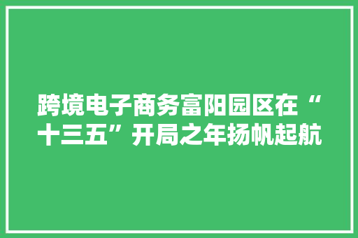 跨境电子商务富阳园区在“十三五”开局之年扬帆起航
