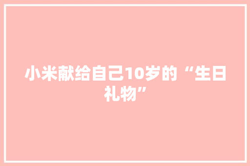 小米献给自己10岁的“生日礼物”