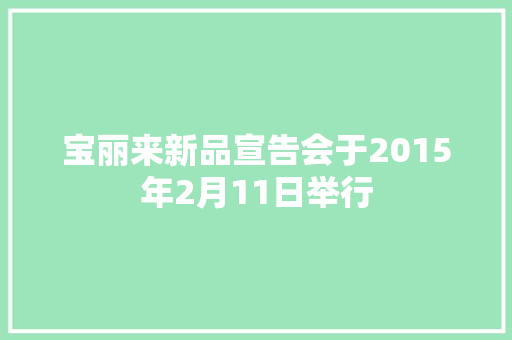 宝丽来新品宣告会于2015年2月11日举行