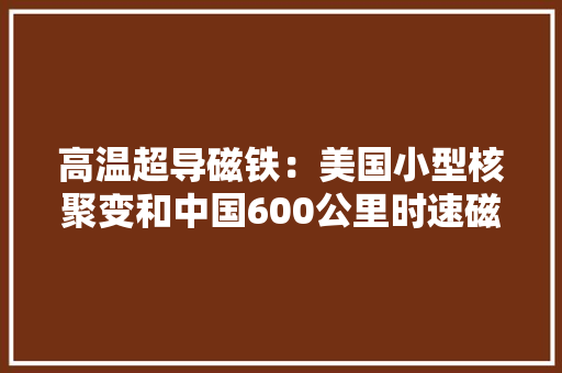 高温超导磁铁：美国小型核聚变和中国600公里时速磁悬浮之芯