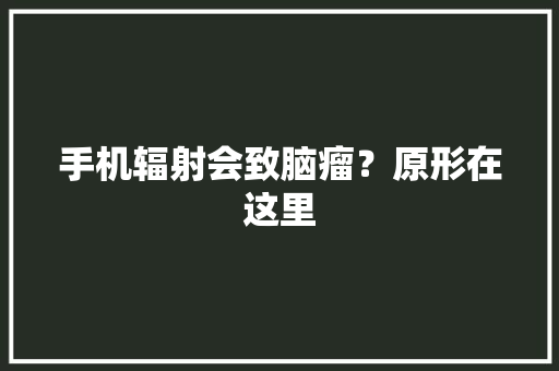 手机辐射会致脑瘤？原形在这里