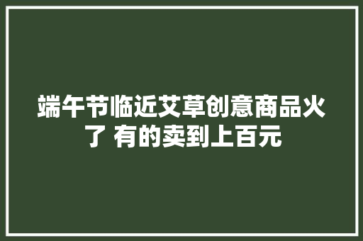 端午节临近艾草创意商品火了 有的卖到上百元