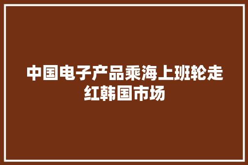 中国电子产品乘海上班轮走红韩国市场