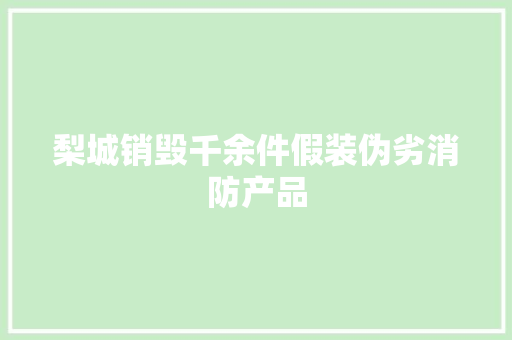 梨城销毁千余件假装伪劣消防产品