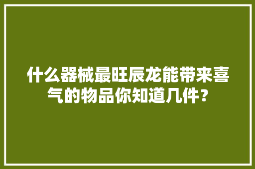 什么器械最旺辰龙能带来喜气的物品你知道几件？