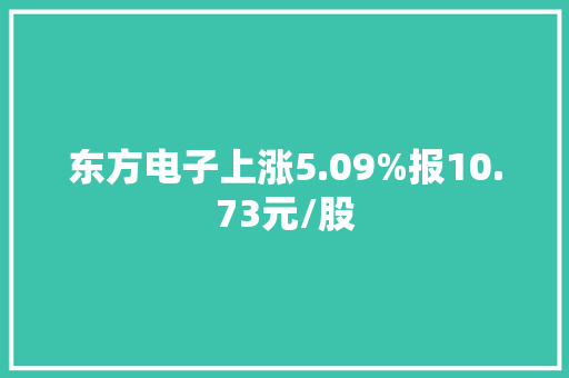 东方电子上涨5.09%报10.73元/股