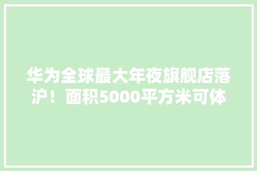 华为全球最大年夜旗舰店落沪！面积5000平方米可体验500多种电子产品 华为全球最大年夜旗舰店落沪！面积5000平方米可体验500多种电子产品 智能家居