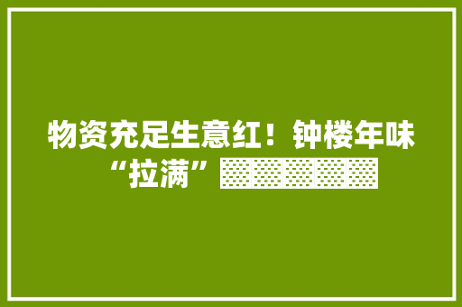 物资充足生意红！钟楼年味“拉满”▓▓▓▓▓