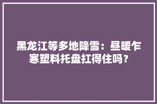 黑龙江等多地降雪：昼暖乍寒塑料托盘扛得住吗？